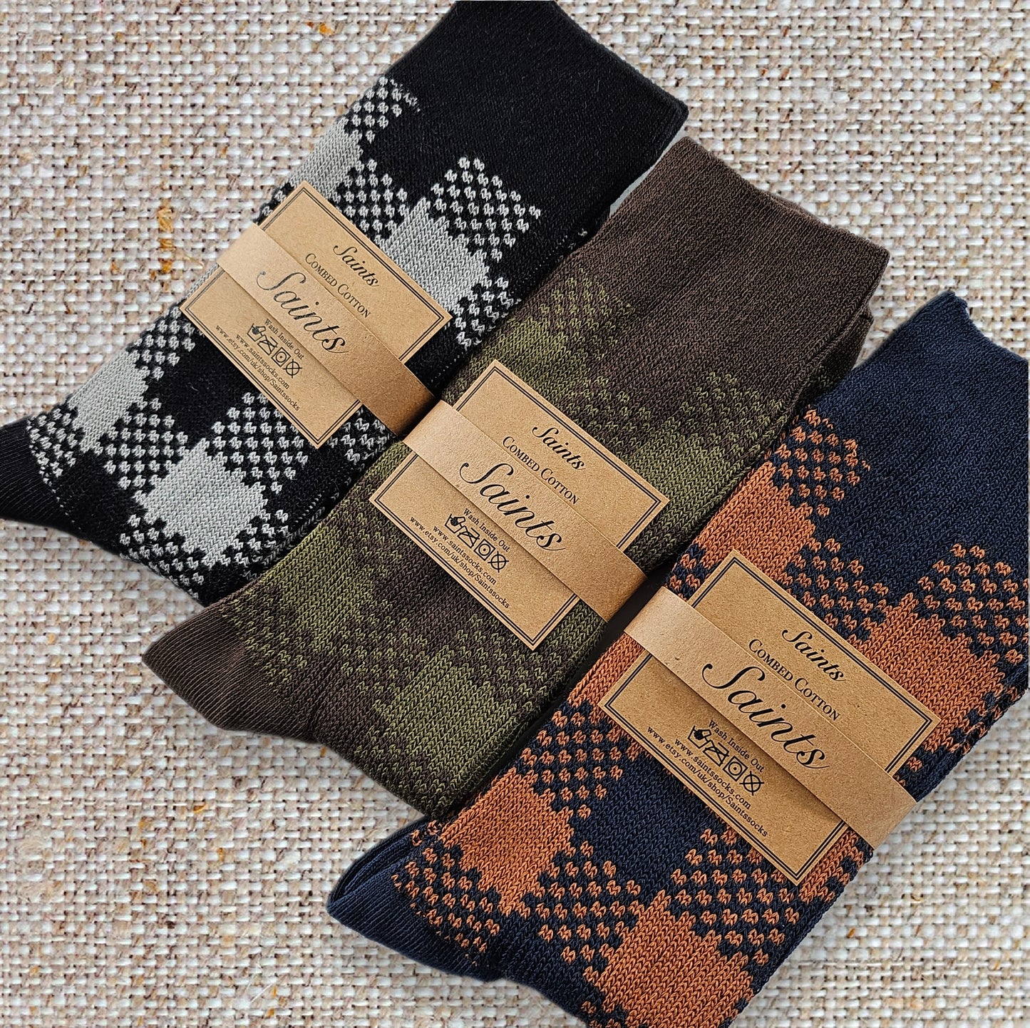 Luxury Check Pattern Men's Socks [3 Colours available]