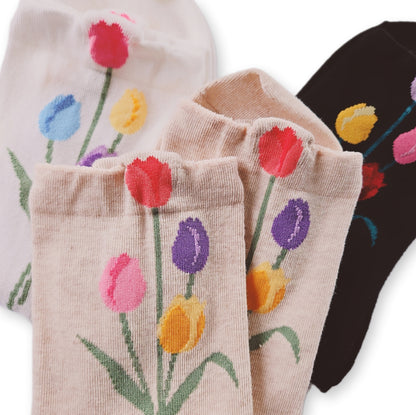 Tulip Women's Cotton Socks [3 Colours available]