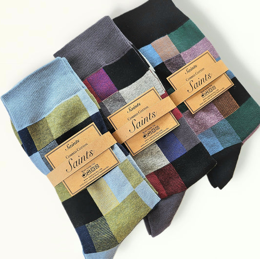 Unique Check Pattern Men's Socks [3 Colours available]