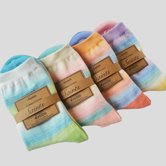 Lovely Colour Gradation Women's Cotton Socks [4 Colours available]