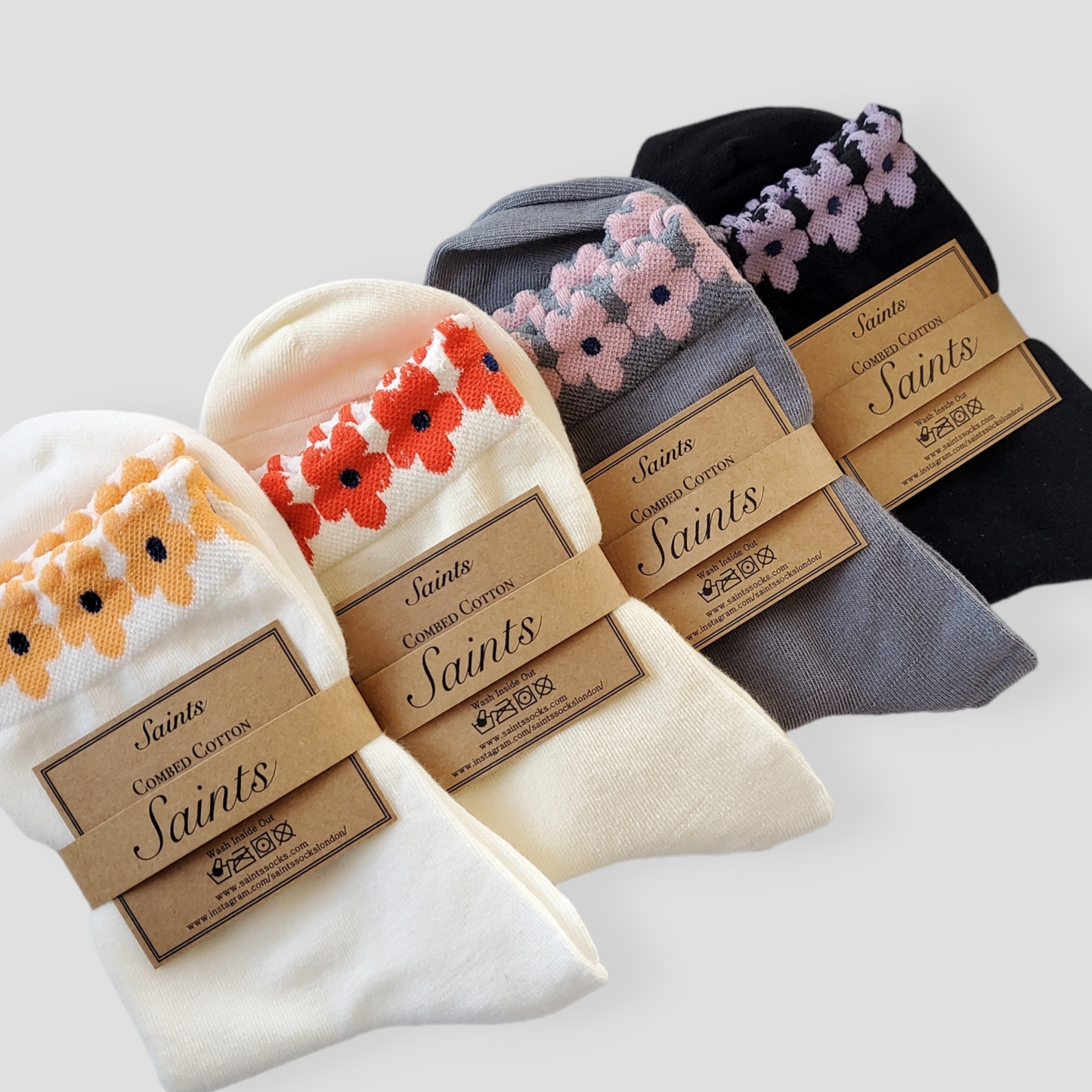 Flower Top Women's Cotton Socks [4 Colours available]