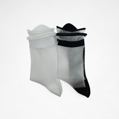 Sheer Ballet Stripe Women Socks [2 Colours available]