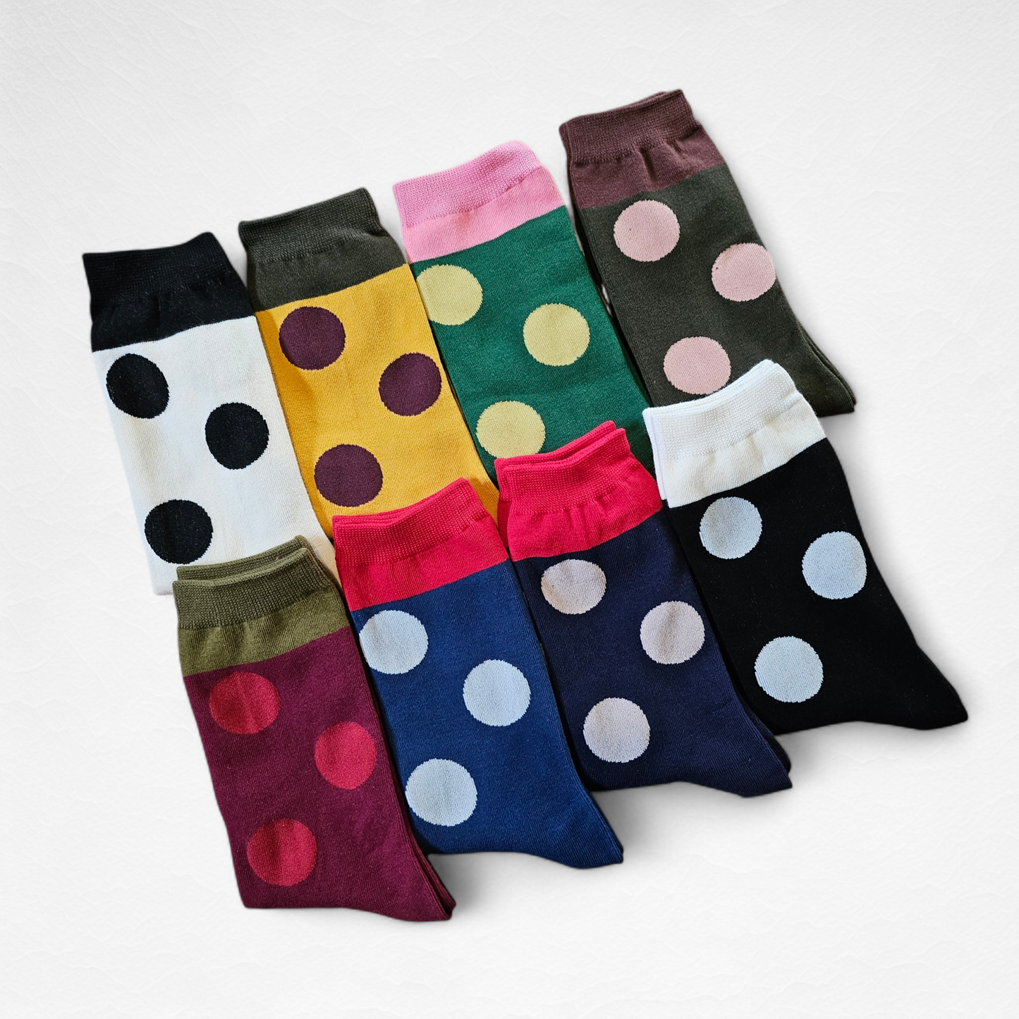 Polka Dot Pattern Women’s Cotton Socks [8 Colours available]