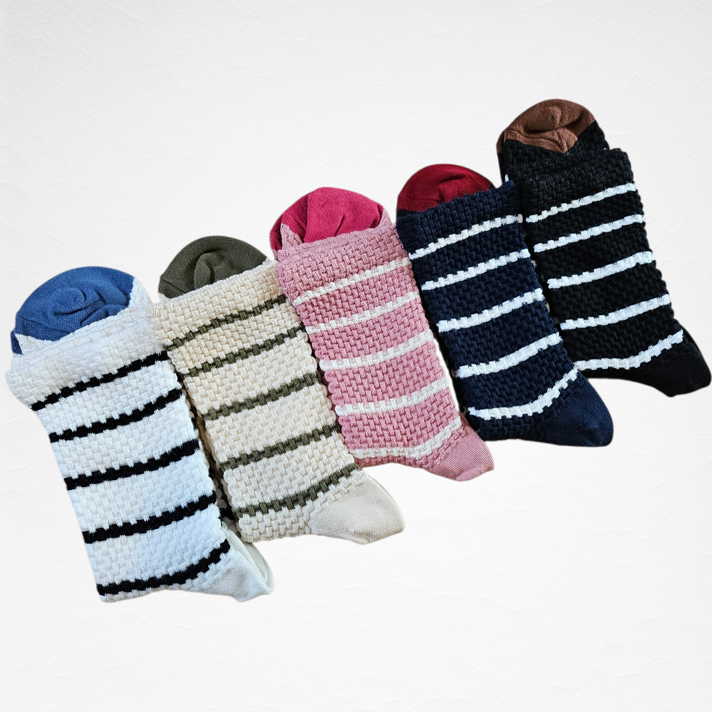 Stripe Pattern Women’s Cotton Socks [5 Colours available]