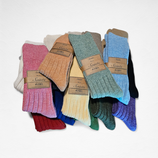 Cozy Warm Solid Colour Wool Women's Socks [20 Colours available]
