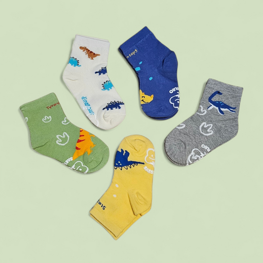 Dinosaur Kids Socks - 5 Pairs set