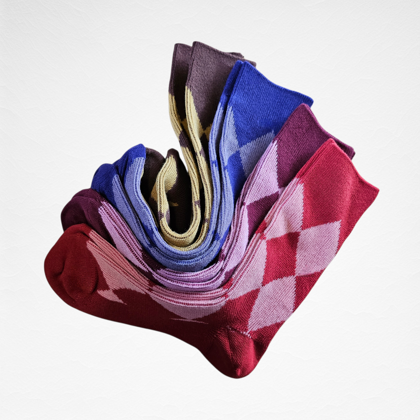Argyle Pattern Women’s Cotton Socks [4 Colours available]