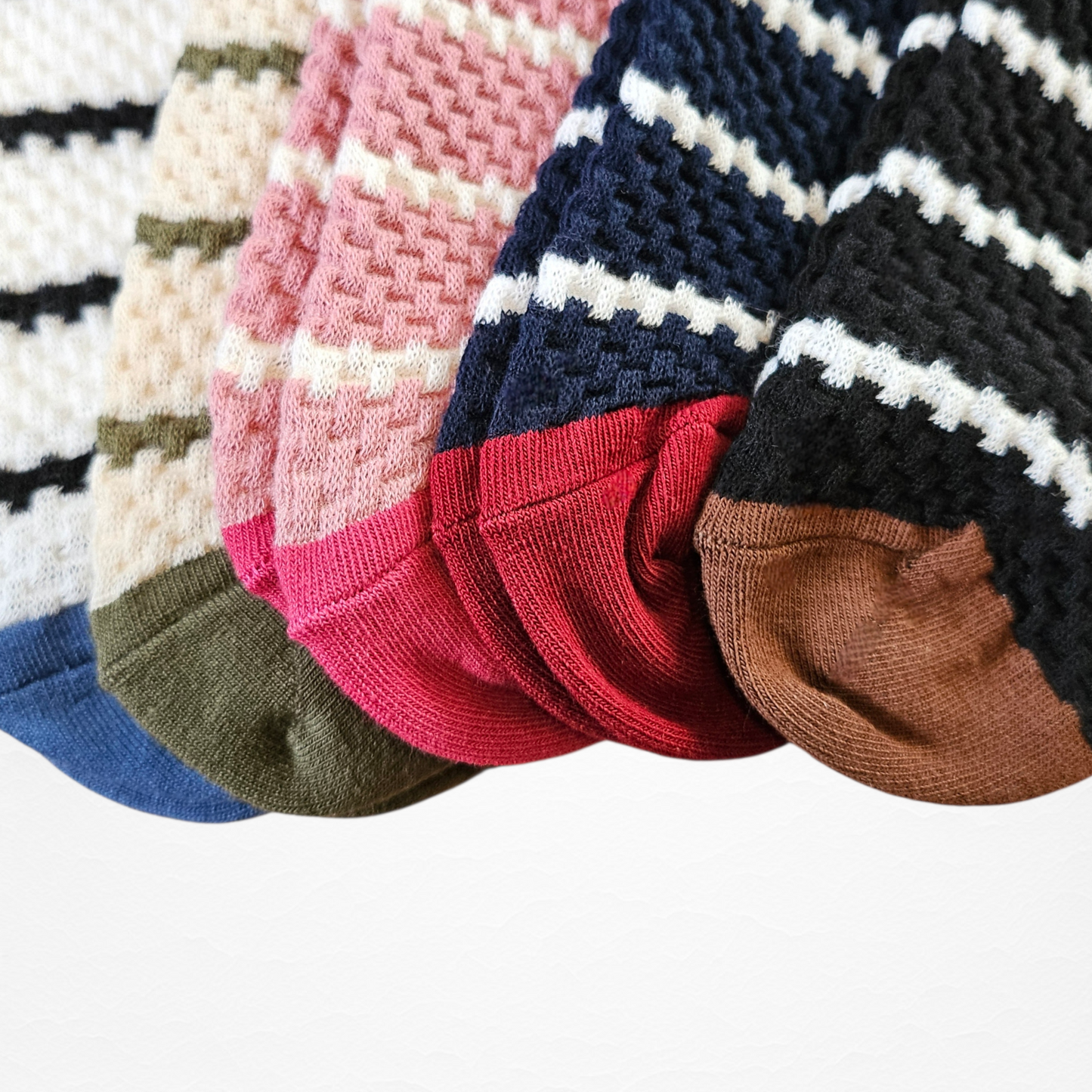 Stripe Pattern Women’s Cotton Socks [5 Colours available]