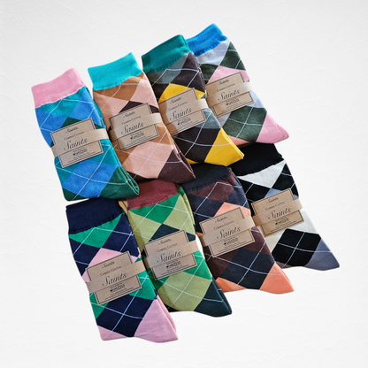 Argyle Pattern Women’s Cotton Socks [8 Colours available]