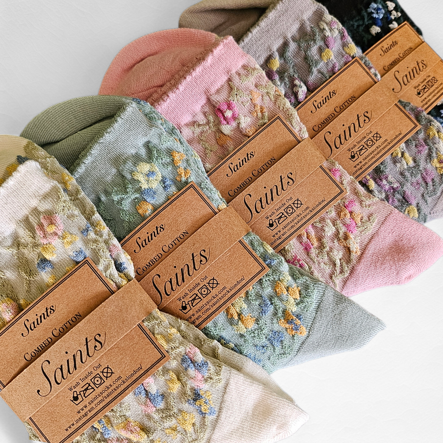 Flower Garden Pattern Women’s Cotton Socks [5 Colours available]