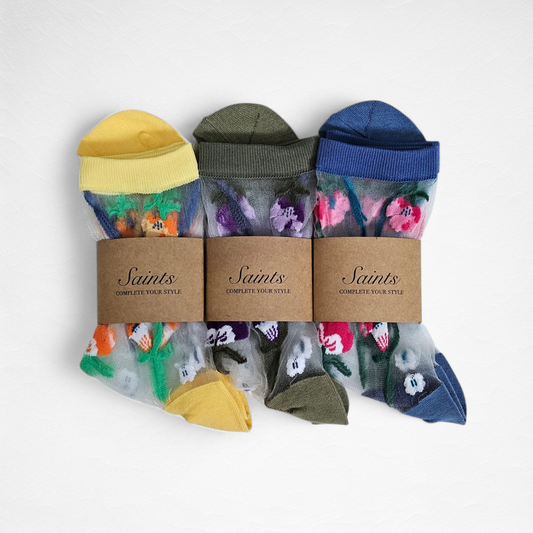 Sheer Floral Women Socks [3 Colours available]