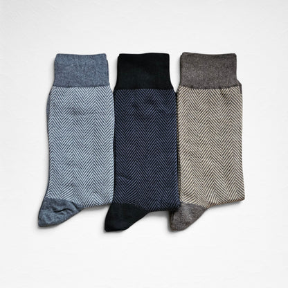 Oblique Line Jacquard Men's Socks [3 Colours available]