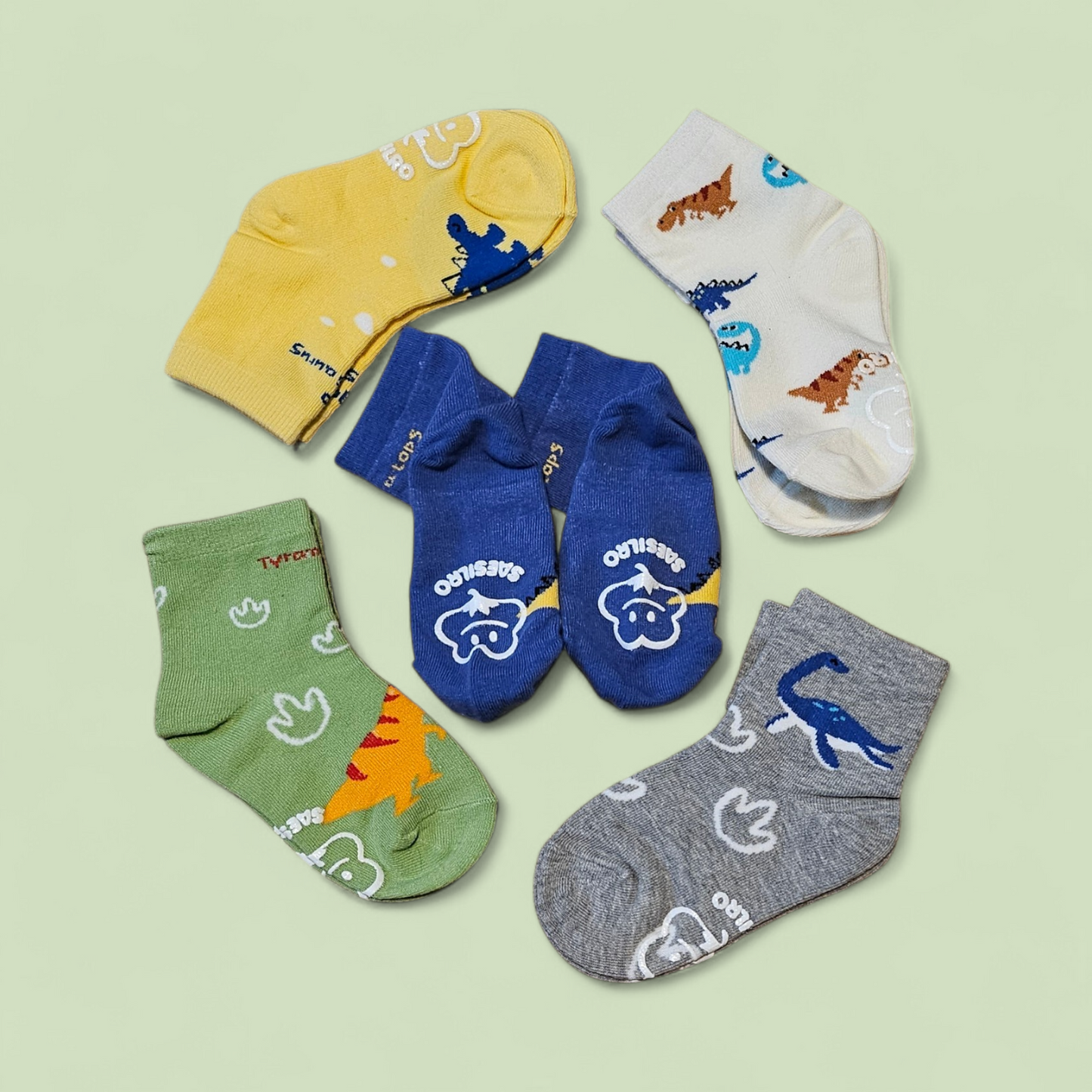 Dinosaur Kids Socks - 5 Pairs set