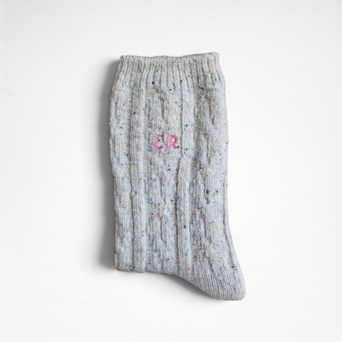 [Personalised embroidery available] Cosy Warm Lovely Speckled Wool Women's Socks [10 Colours available]