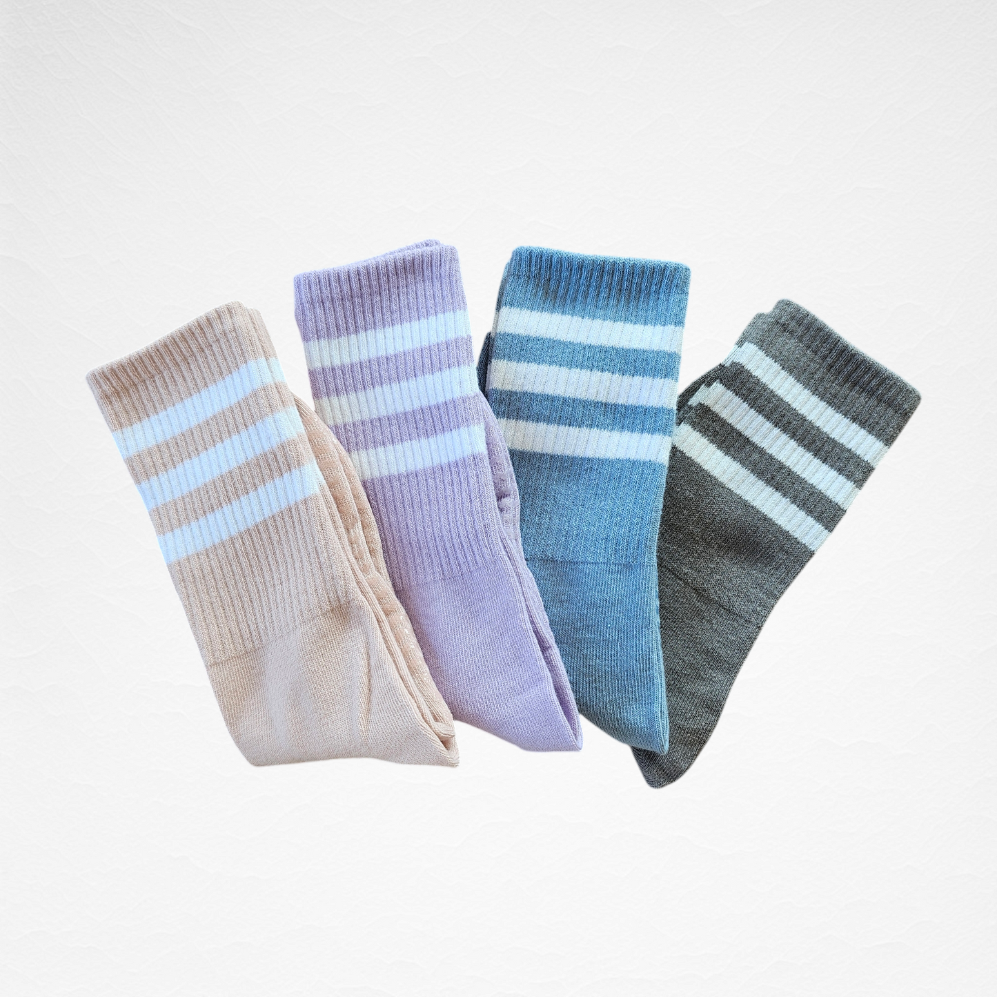 Non-slip Triple Striped Women's Yoga Pilates Socks [4 Colours available]