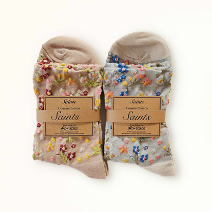 Flower Garden Women's Cotton Socks [2 Colours available]