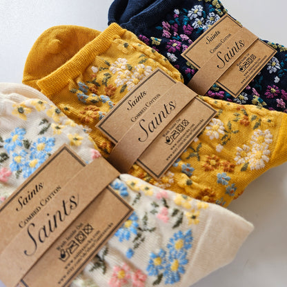 Blooming Garden Women's Cotton Socks [3 Colours available]