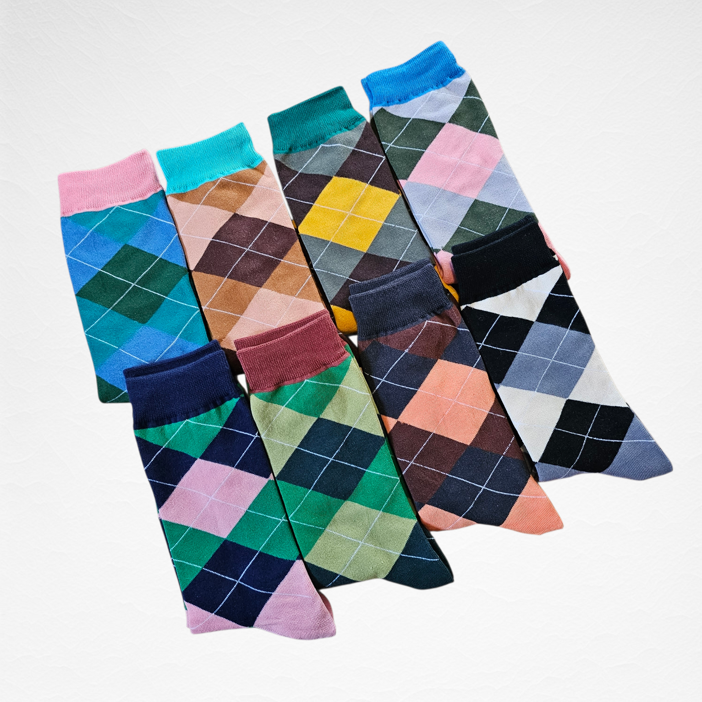 Argyle Pattern Women’s Cotton Socks [8 Colours available]