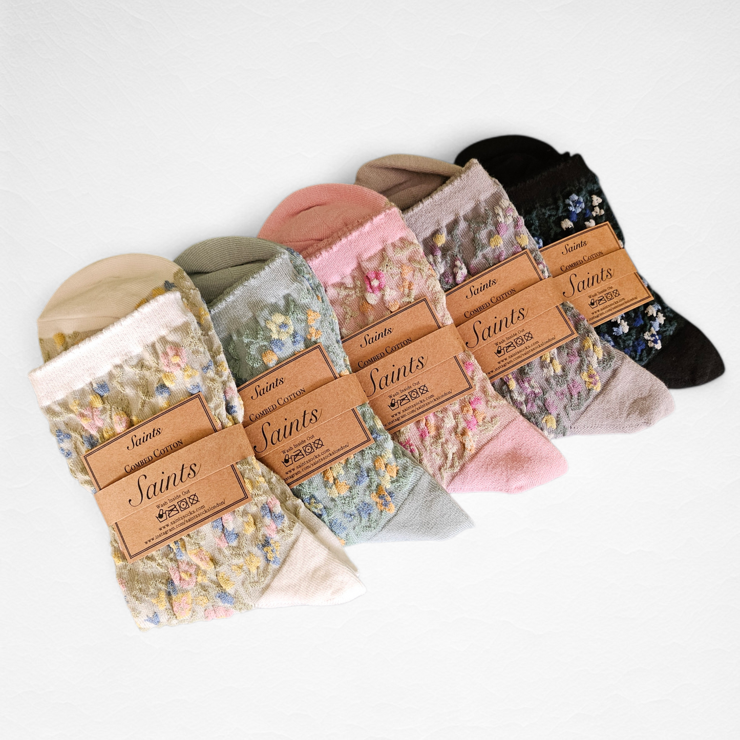 Flower Garden Pattern Women’s Cotton Socks [5 Colours available]