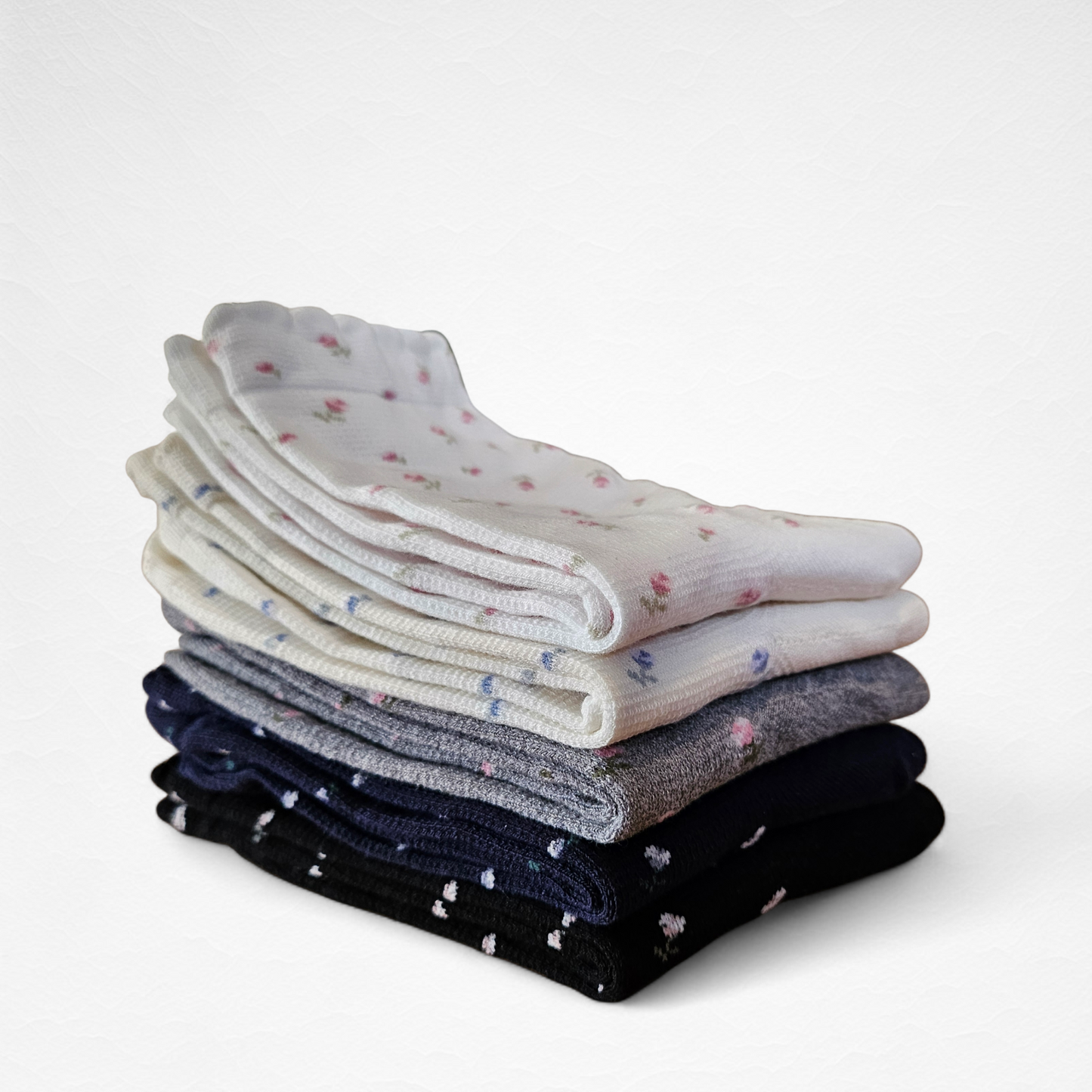 Little Flower Pattern Women’s Cotton Socks [5 Colours available]